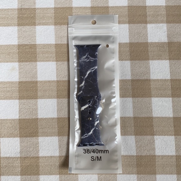 Black Marble S/M Boho Silicone Watch Band NEW - Picture 2 of 3